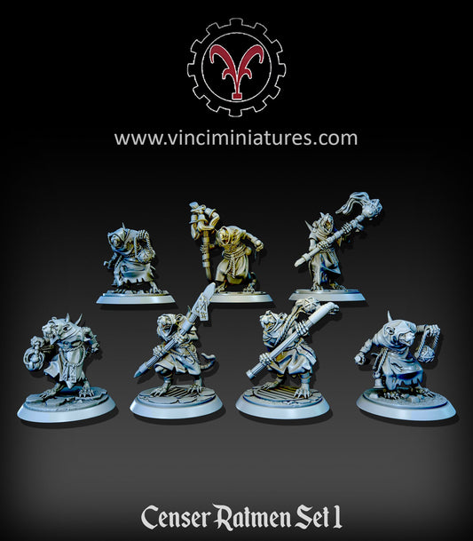 Verminkin Censer Ratmen | Vinci Miniatures 28/32mm Fantasy Wargaming Miniatures Role Playing Miniatures