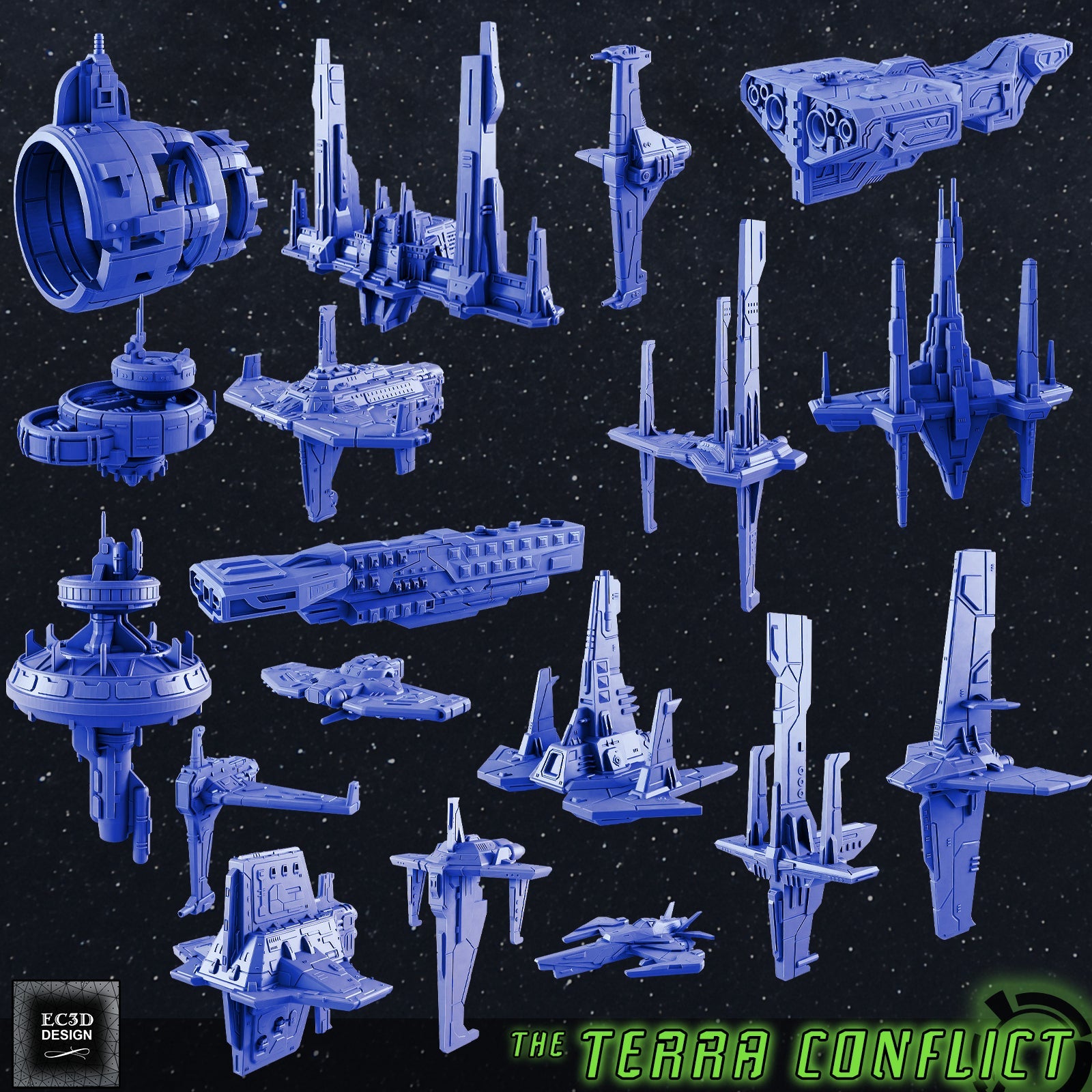 Alliance Fleet | EC3D Fleet Scale Sci Fi Miniatures Role Playing Miniatures