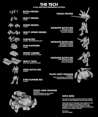The Tech Starter Army | The Lazy Forger 6-8mm Sci Fi Wargaming Miniatures Role Playing Miniatures