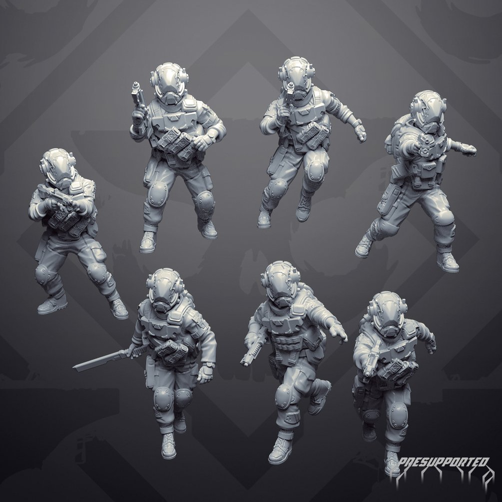 ARSENAL INFANTRY: Frontier Mercs | Skullforge Studios 32mm Wargaming Miniatures Role Playing Miniatures