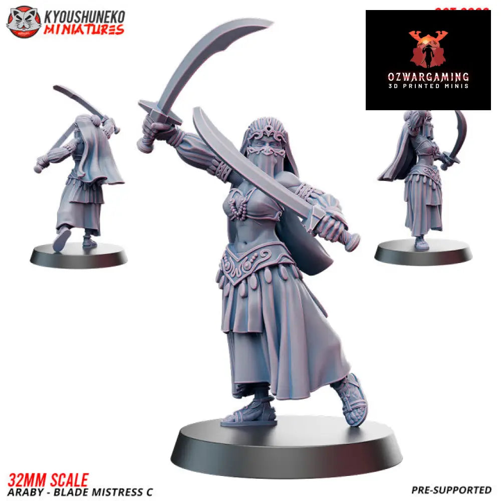 Araby Blade Mistress 3 | Kyoushuneko 28/32mm Fantasy Wargaming Miniatures Role Playing Miniatures
