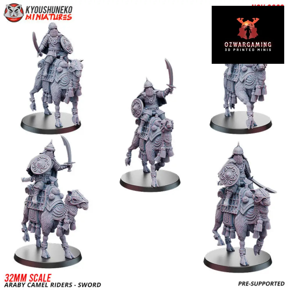 Araby Camel Rider Swordsmen | Kyoushuneko 28/32mm Fantasy Wargaming Miniatures Role Playing Miniatures