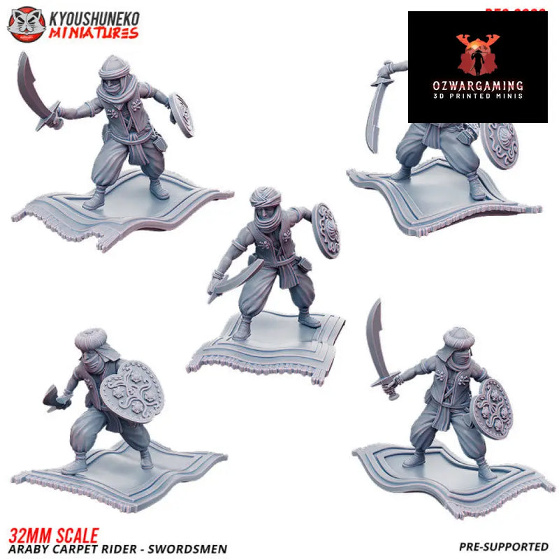 Araby Carpet Rider Swordsmen | Kyoushuneko 28/32mm Fantasy Wargaming Miniatures Role Playing Miniatures