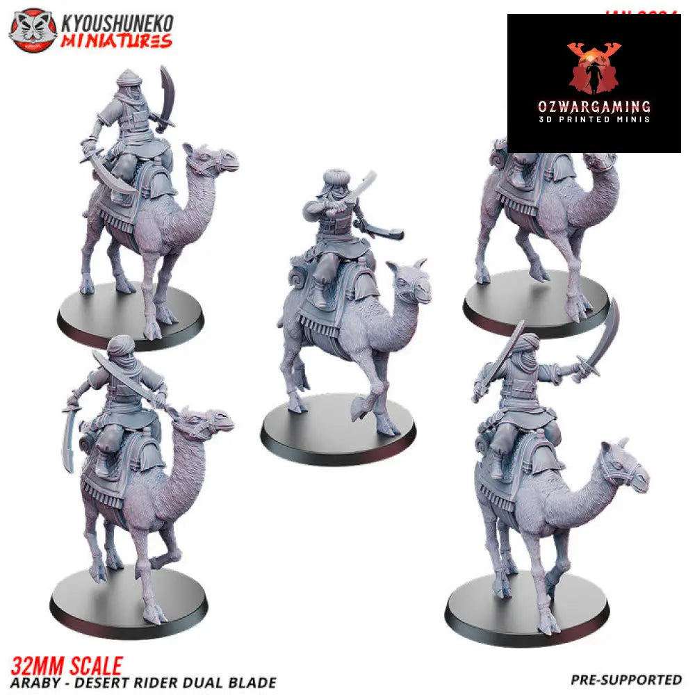 Araby Desert Riders Dual Swords | Kyoushuneko 28/32mm Fantasy Wargaming Miniatures Role Playing Miniatures