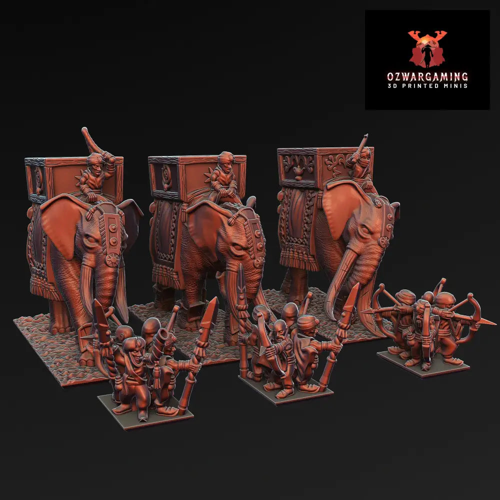 Araby Elephants Unit | Greenskin Miniatures 10Mm Fantasy Wargaming Role Playing