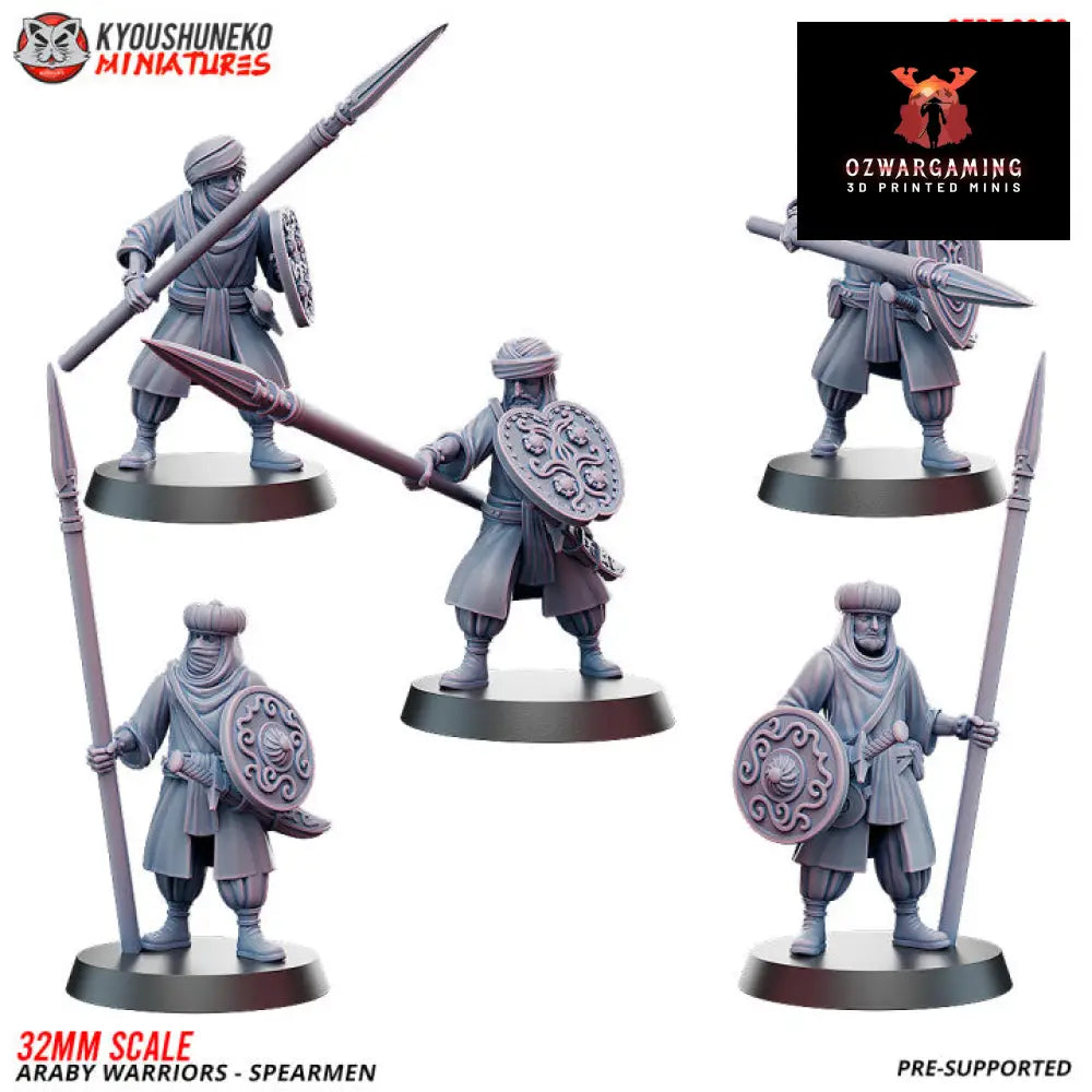 Araby Spearmen | Kyoushuneko 28/32mm Fantasy Wargaming Miniatures Role Playing Miniatures
