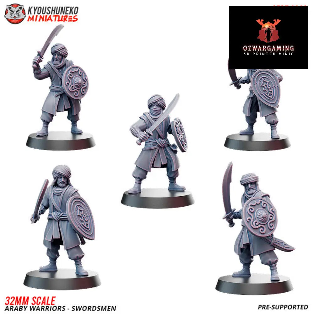 Araby Swordsmen | Kyoushuneko 28/32mm Fantasy Wargaming Miniatures Role Playing Miniatures