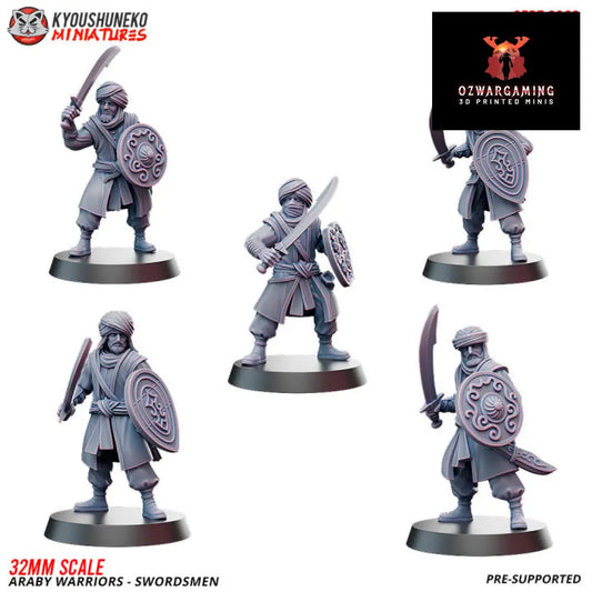 Araby Swordsmen | Kyoushuneko 28/32mm Fantasy Wargaming Miniatures Role Playing Miniatures