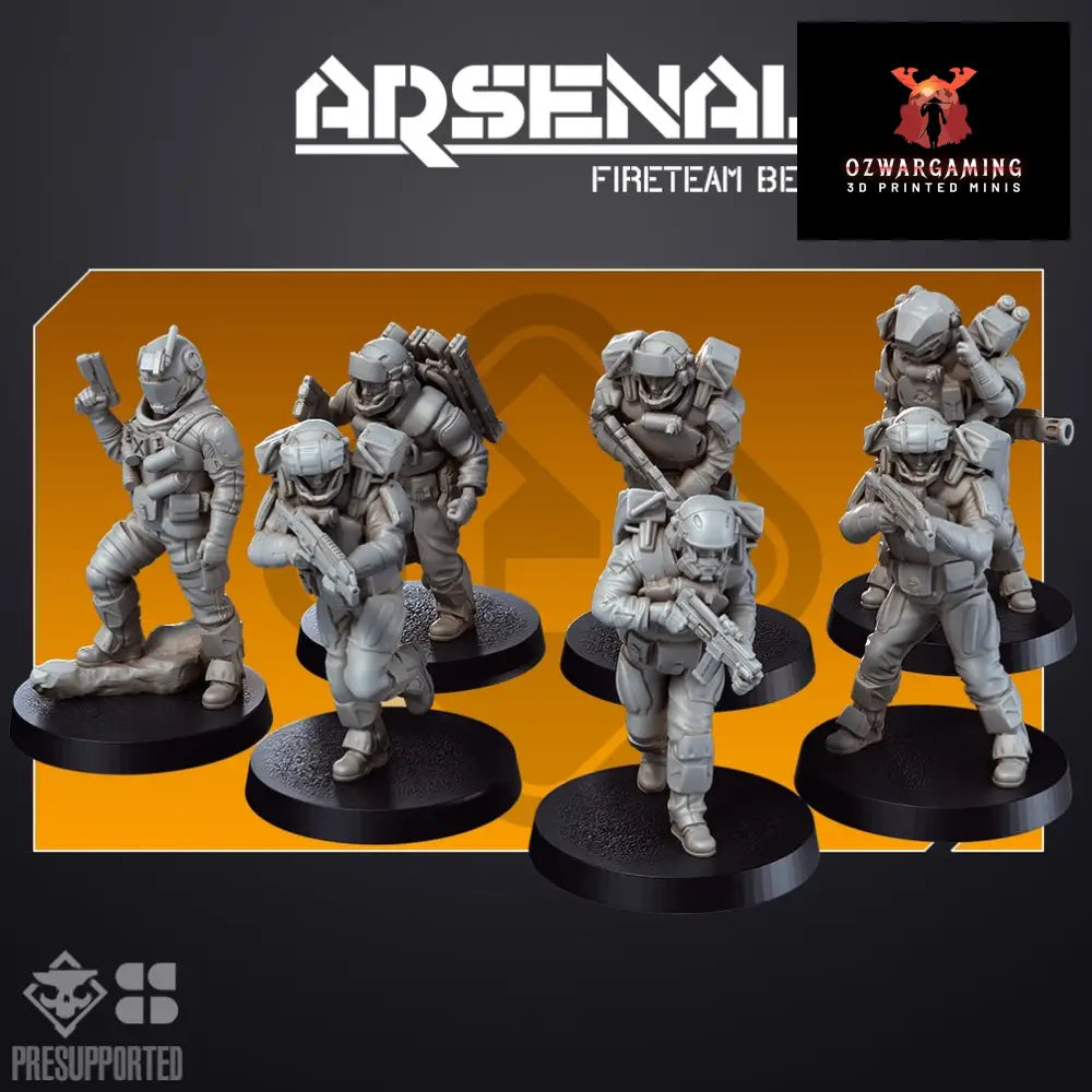 ARSENAL INFANTRY: Fireteam Beta | Skullforge Studios 32mm Wargaming Miniatures Role Playing Miniatures