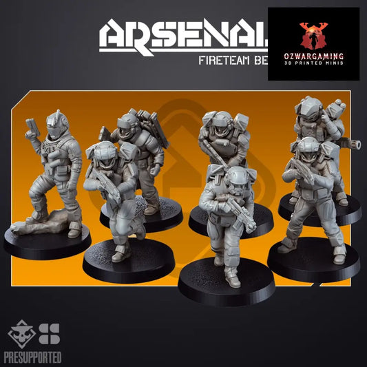 ARSENAL INFANTRY: Fireteam Beta | Skullforge Studios 32mm Wargaming Miniatures Role Playing Miniatures