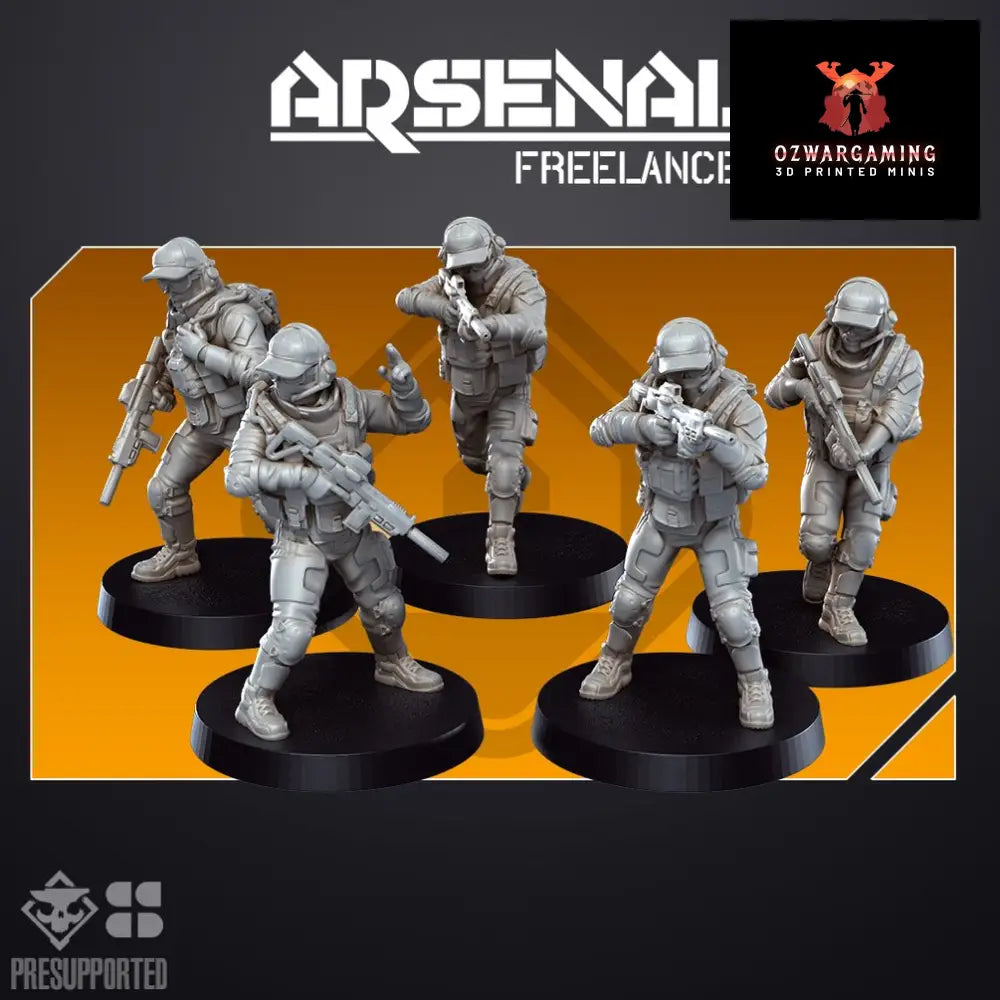 ARSENAL INFANTRY: Freelancers | Skullforge Studios 32mm Wargaming Miniatures Role Playing Miniatures