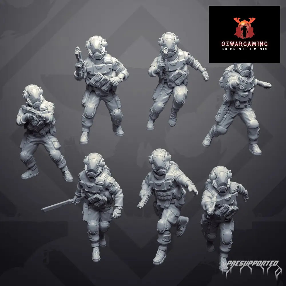 ARSENAL INFANTRY: Frontier Mercs | Skullforge Studios 32mm Wargaming Miniatures Role Playing Miniatures