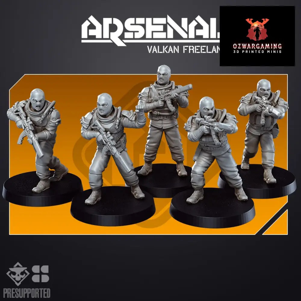 ARSENAL INFANTRY: Valkan Freelancers | Skullforge Studios 32mm Wargaming Miniatures Role Playing Miniatures