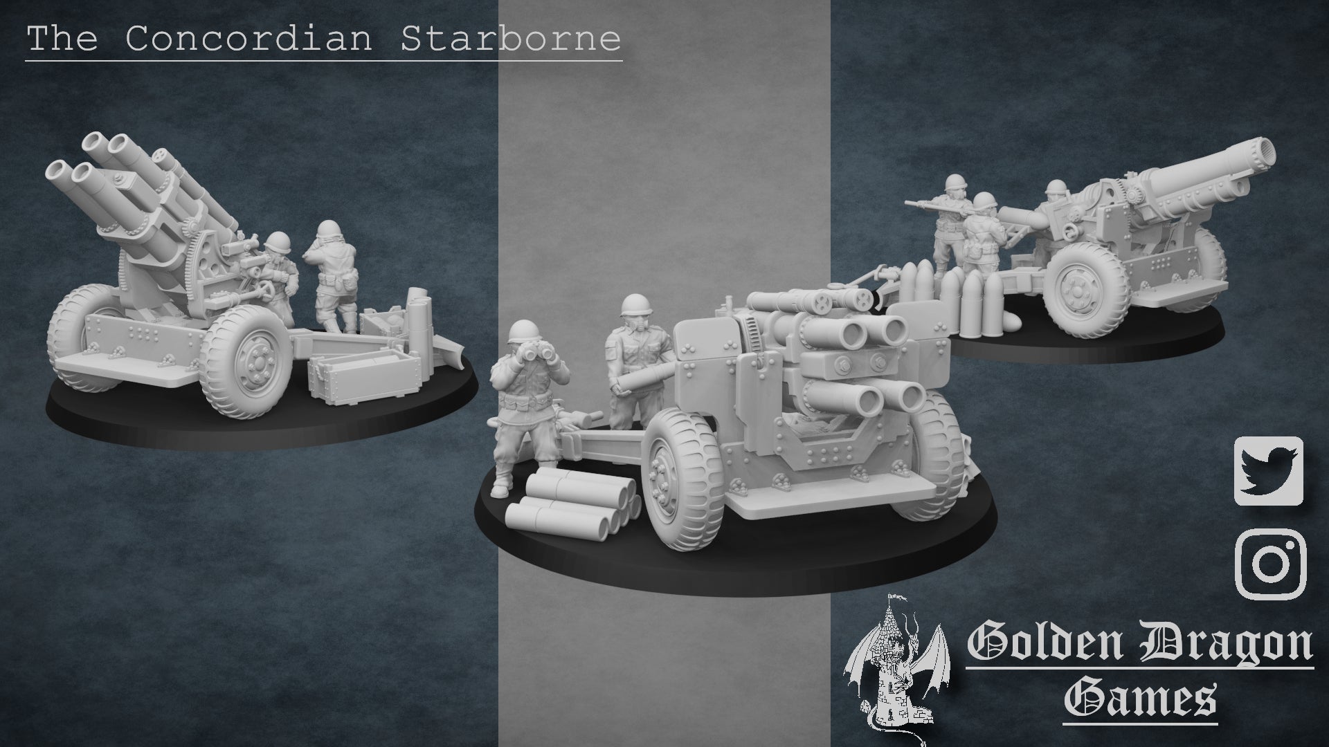 United States of America Field Artillery | Golden Dragon Games Weird WW2 Role Playing Miniatures