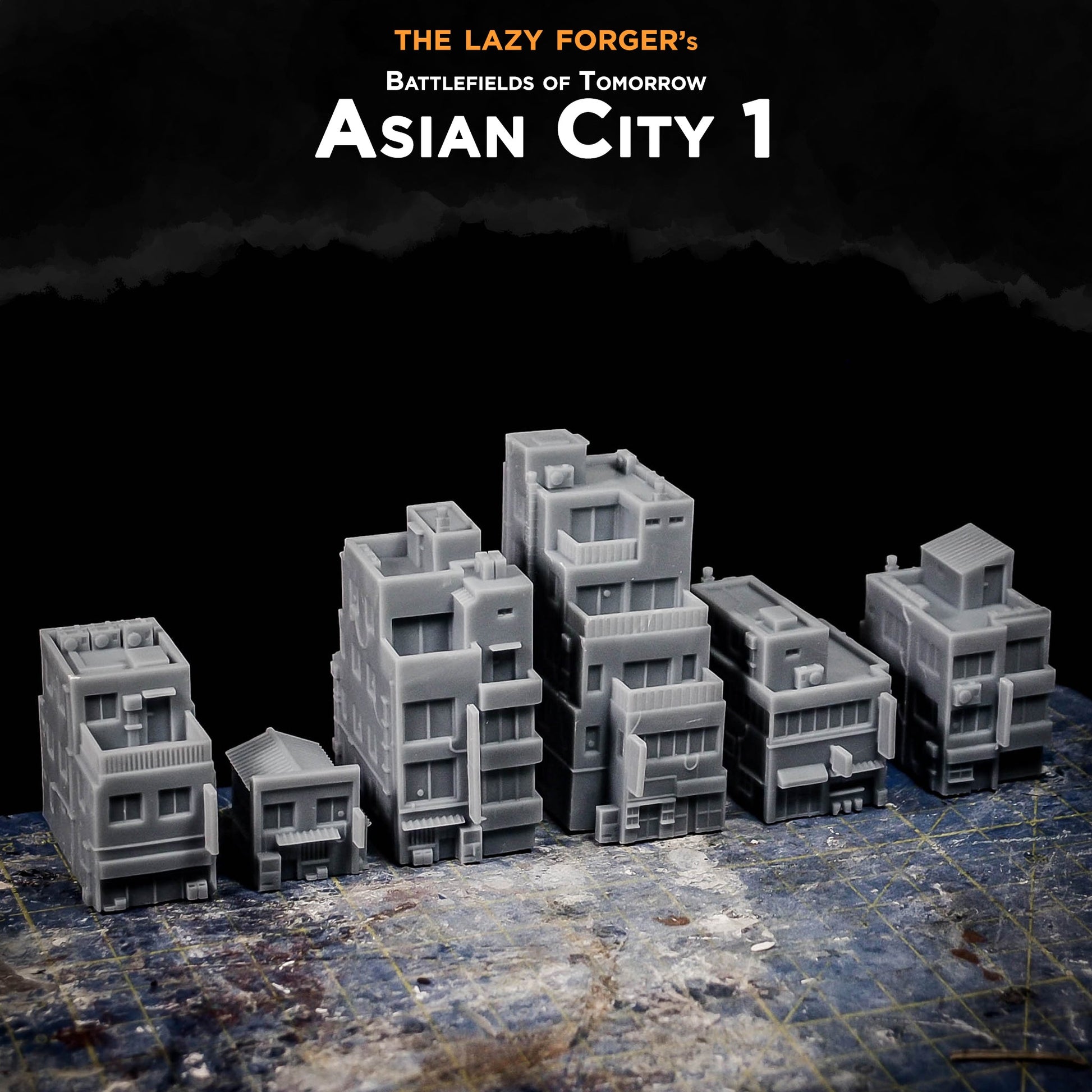 Asian City 1 | The Lazy Forger 6-8mm Sci Fi Wargaming Terrain Role Playing Miniatures