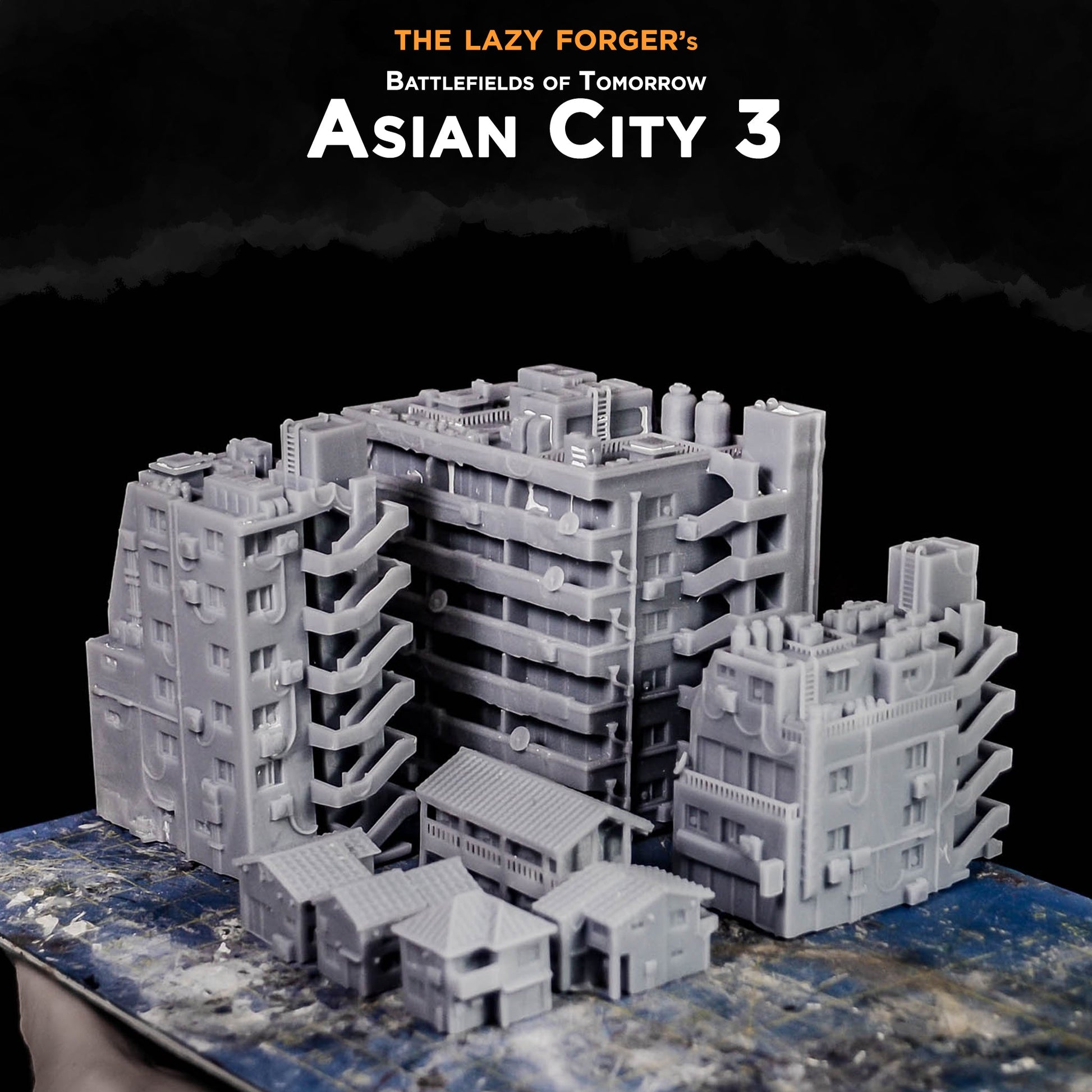 Asian City 3 | The Lazy Forger 6-8mm Sci Fi Wargaming Terrain Role Playing Miniatures