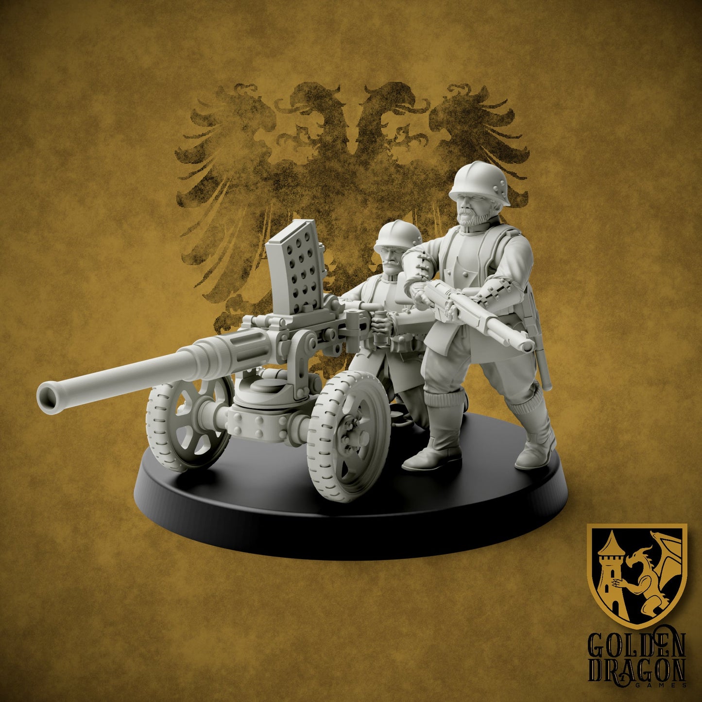 Holy Roman Empire Heavy Weapons | Golden Dragon Games Weird WW2 Autocannon Role Playing Miniatures