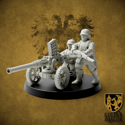 Holy Roman Empire Heavy Weapons | Golden Dragon Games Weird WW2 Autocannon Role Playing Miniatures