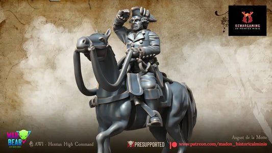 AWI Hessian August de la Motte | Warbear Studios 28mm Historical Wargaming Miniatures Role Playing Miniatures