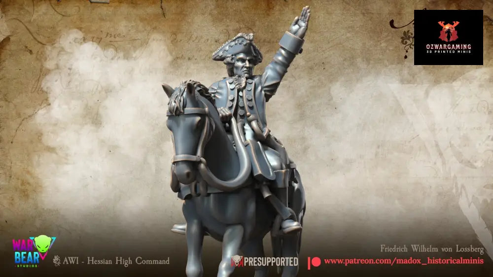 AWI Hessian Friedrich Wilhelm von Lossberg | Warbear Studios 28mm Historical Wargaming Miniatures Role Playing