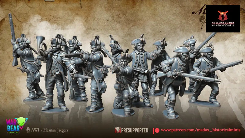 AWI Hessian Jaegers | Warbear Studios 28mm Historical Wargaming Miniatures Role Playing Miniatures