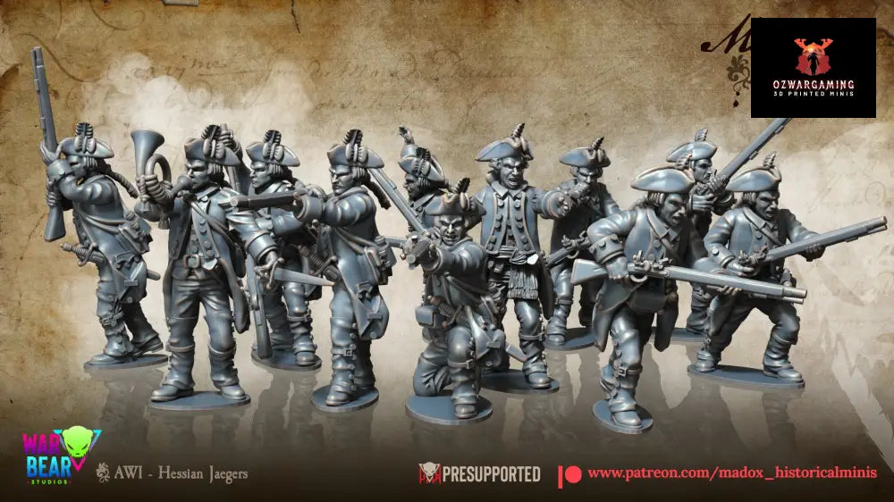 AWI Hessian Jaegers | Warbear Studios 28mm Historical Wargaming Miniatures Role Playing Miniatures