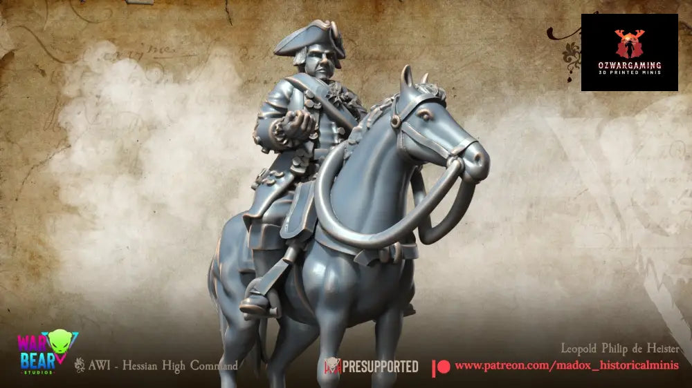 AWI Hessian Leopold Philip de Heister | Warbear Studios 28mm Historical Wargaming Miniatures Role Playing Miniatures