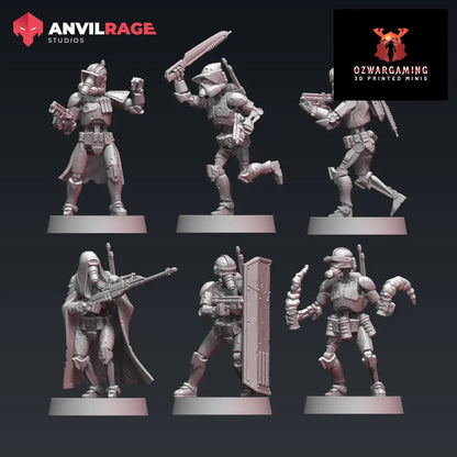 B1000 Commando Droids | Anvilrage Galactic SciFi Miniatures 32mm 1/47 Legion Scale Role Playing Miniatures