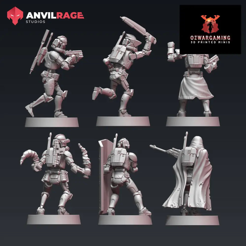 B1000 Commando Droids | Anvilrage Galactic SciFi Miniatures 32mm 1/47 Legion Scale Role Playing Miniatures