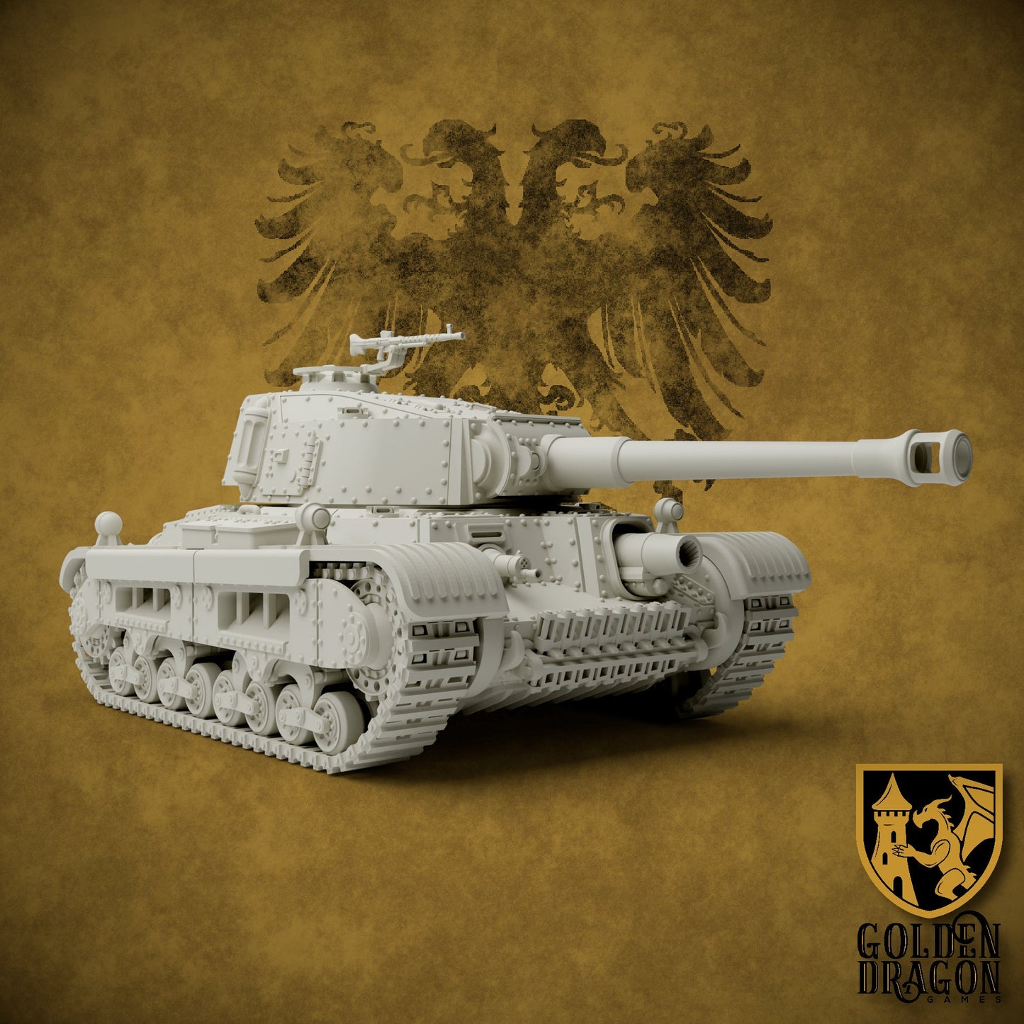 Holy Roman Empire 45M Barbarossa Assault Tank | Golden Dragon Games Weird WW2 Role Playing Miniatures