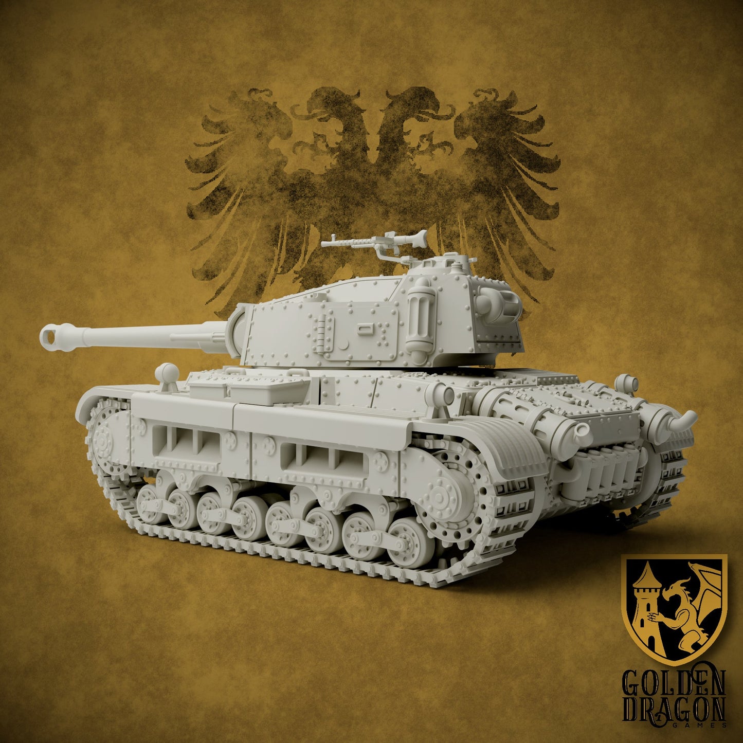 Holy Roman Empire 45M Barbarossa Assault Tank | Golden Dragon Games Weird WW2 Role Playing Miniatures