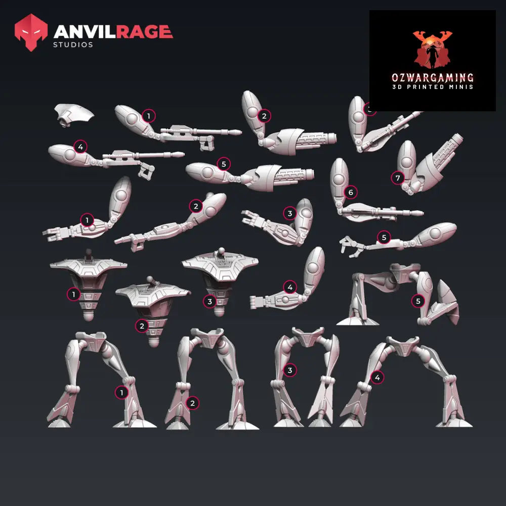 Baywatch Droids | Anvilrage Galactic SciFi Miniatures 32mm 1/47 Legion Scale Role Playing Miniatures