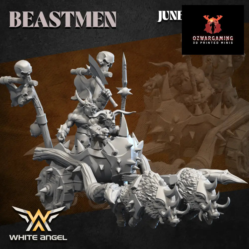 Beastmen Boar Chariot | White Angel 28/32mm Fantasy Wargaming Miniatures