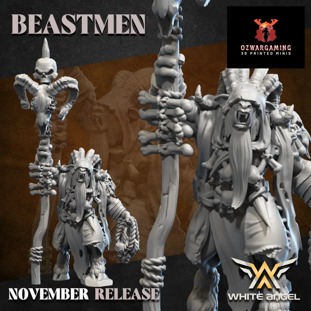 Beastmen Great Shaman | White Angel 28/32mm Fantasy Wargaming Miniatures