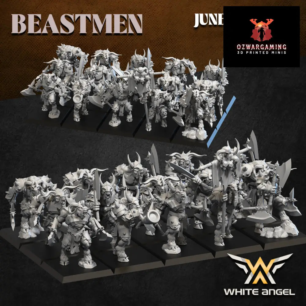Beastmen Heavy Warriors | White Angel 28/32mm Fantasy Wargaming Miniatures