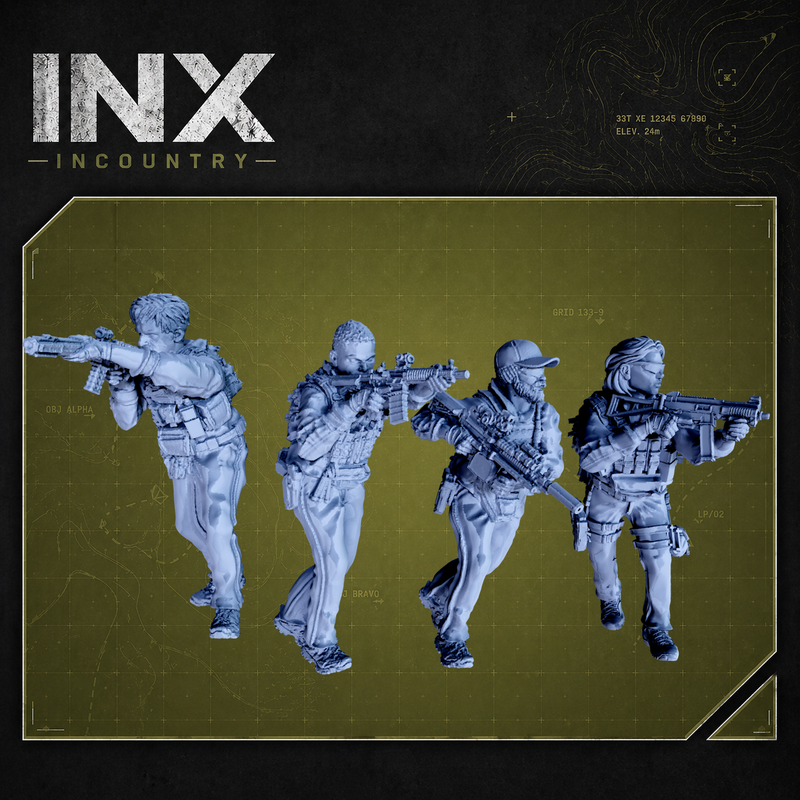 INX Incountry Legacy Covert Killteam |  Echo Dark Studios Modern Military Wargaming Miniatures