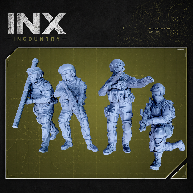 INX Incountry Legacy African Regular Support Weapons |  Echo Dark Studios Modern Military Wargaming Miniatures