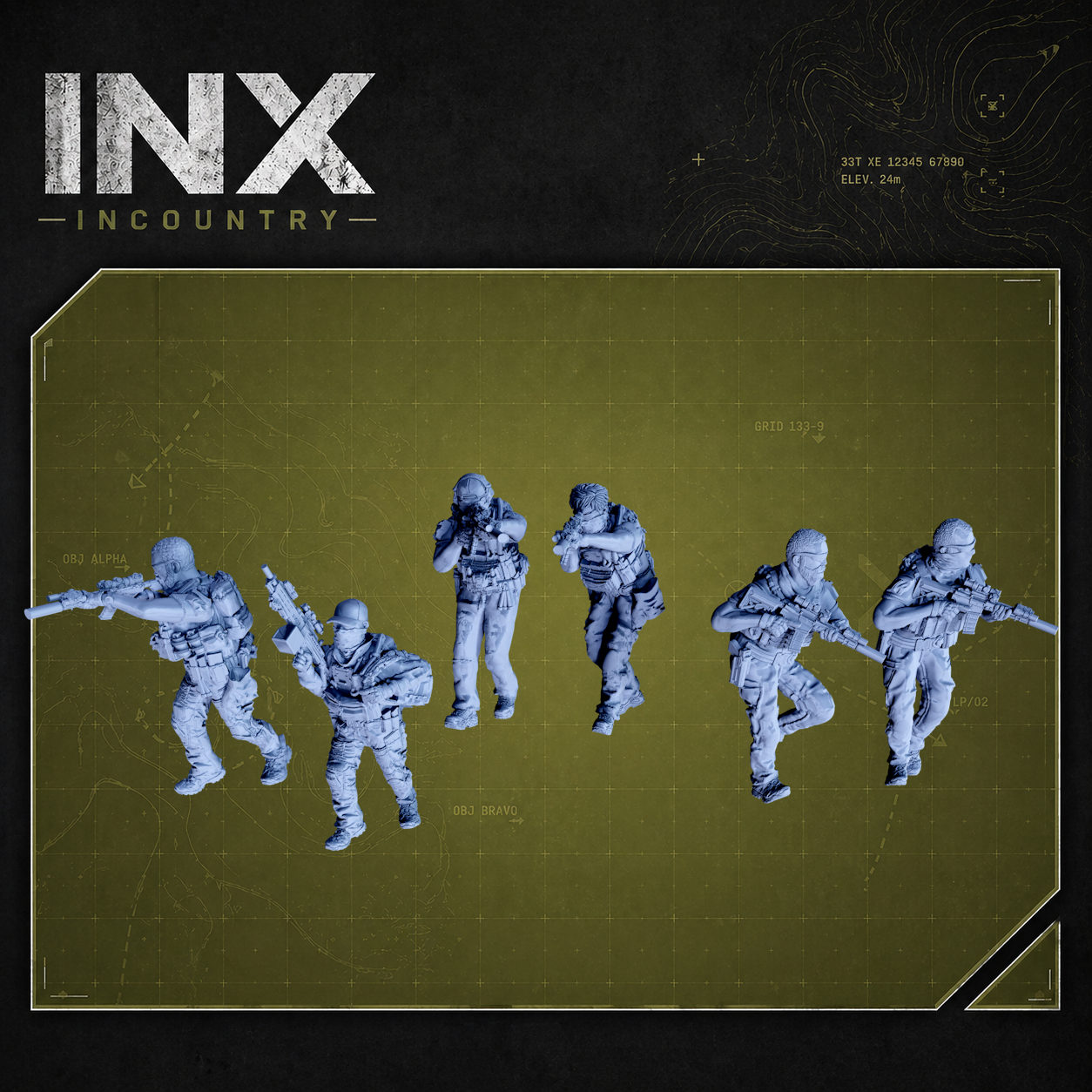 INX Incountry Legacy CAG Dynamic Team |  Echo Dark Studios Modern Military Wargaming Miniatures