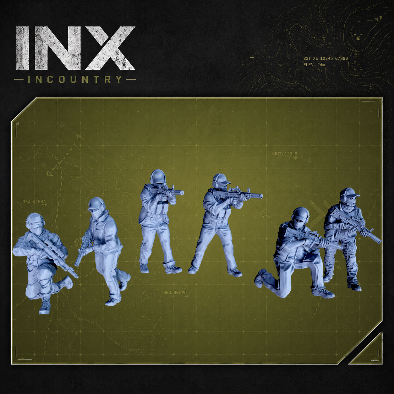 INX Incountry Legacy Covert Team Western |  Echo Dark Studios Modern Military Wargaming Miniatures