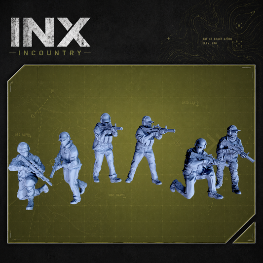 INX Incountry Legacy Covert Team Western |  Echo Dark Studios Modern Military Wargaming Miniatures