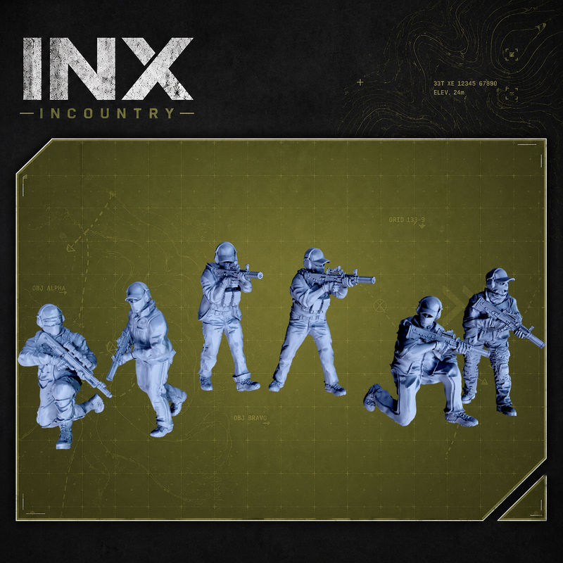 INX Incountry Legacy Covert Team Western |  Echo Dark Studios Modern Military Wargaming Miniatures