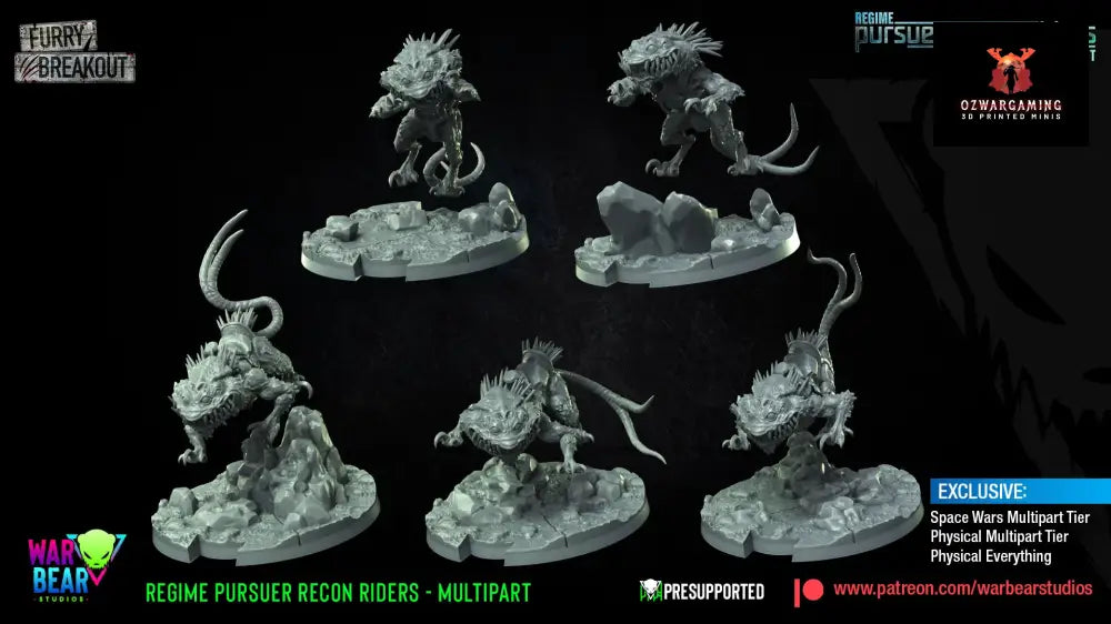 Breakout Regime Pursuer Recon Riders Build Kit | Warbear Studios 28mm SciFi Wargaming Miniatures Role Playing Miniatures