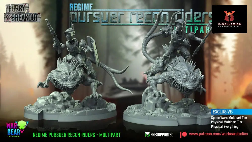 Breakout Regime Pursuer Recon Riders Build Kit | Warbear Studios 28mm SciFi Wargaming Miniatures Role Playing Miniatures