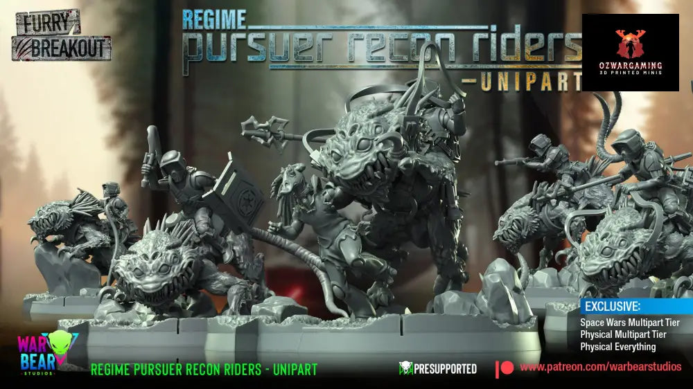 Breakout Regime Pursuer Recon Riders Monopose | Warbear Studios 28mm SciFi Wargaming Miniatures Role Playing Miniatures
