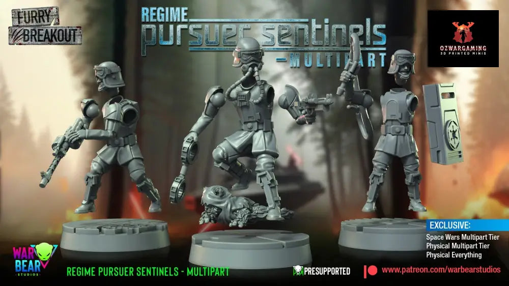 Breakout Regime Pursuer Sentinels Build Kit | Warbear Studios 28mm SciFi Wargaming Miniatures Role Playing Miniatures