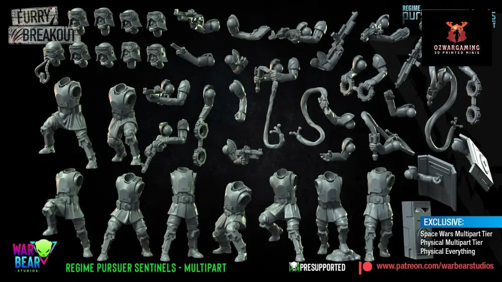 Breakout Regime Pursuer Sentinels Build Kit | Warbear Studios 28mm SciFi Wargaming Miniatures Role Playing Miniatures