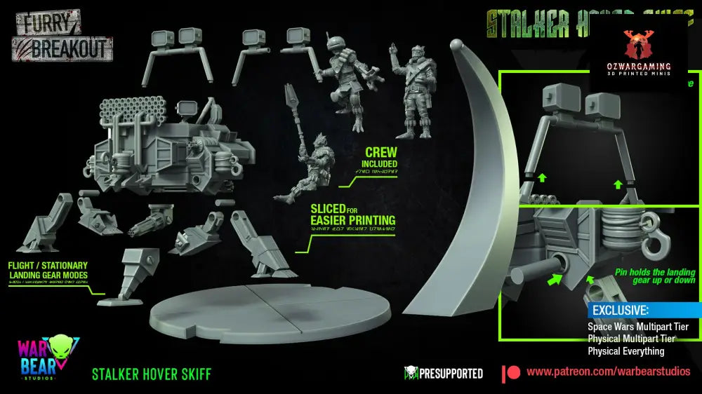 Breakout Stalker Skiff | Warbear Studios 28mm SciFi Wargaming Miniatures Role Playing Miniatures