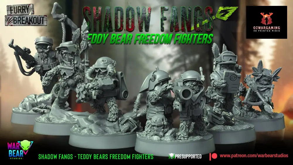 Breakout Teddy Bear Freedom Fighters | Warbear Studios 28mm SciFi Wargaming Miniatures Role Playing Miniatures