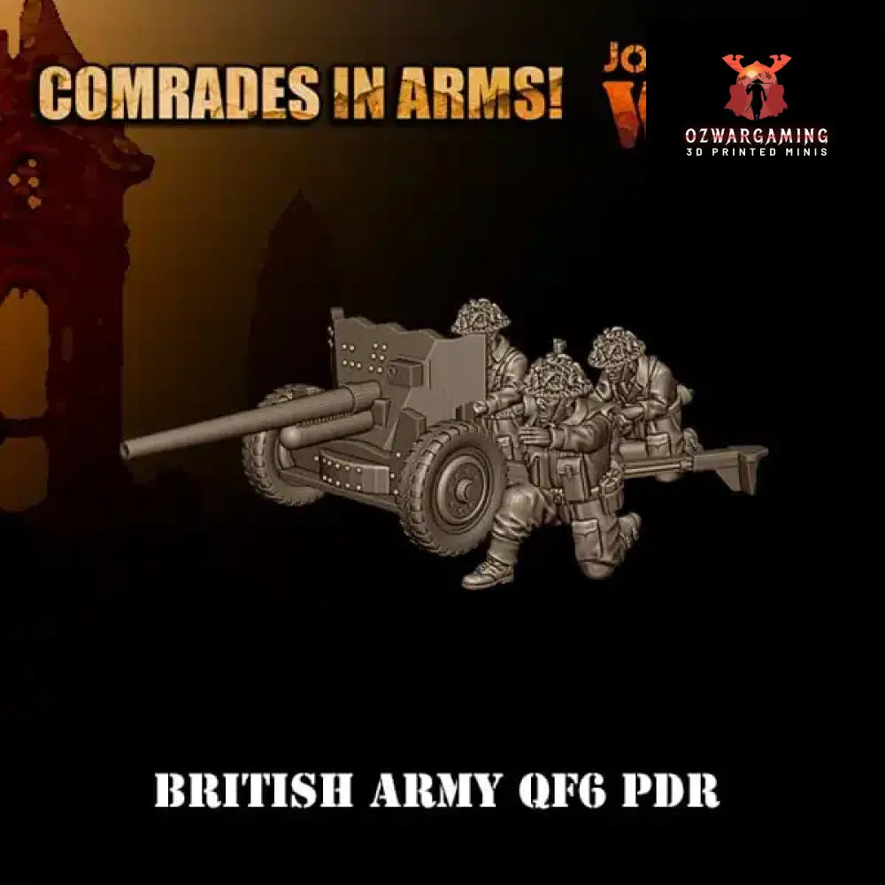British Army 6 Pdr | 3D Breed 28mm WW2 Wargaming Miniatures Role Playing Miniatures