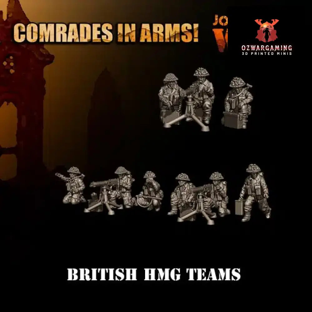 British Army HMG Teams | 3D Breed 28mm WW2 Wargaming Miniatures Role Playing Miniatures